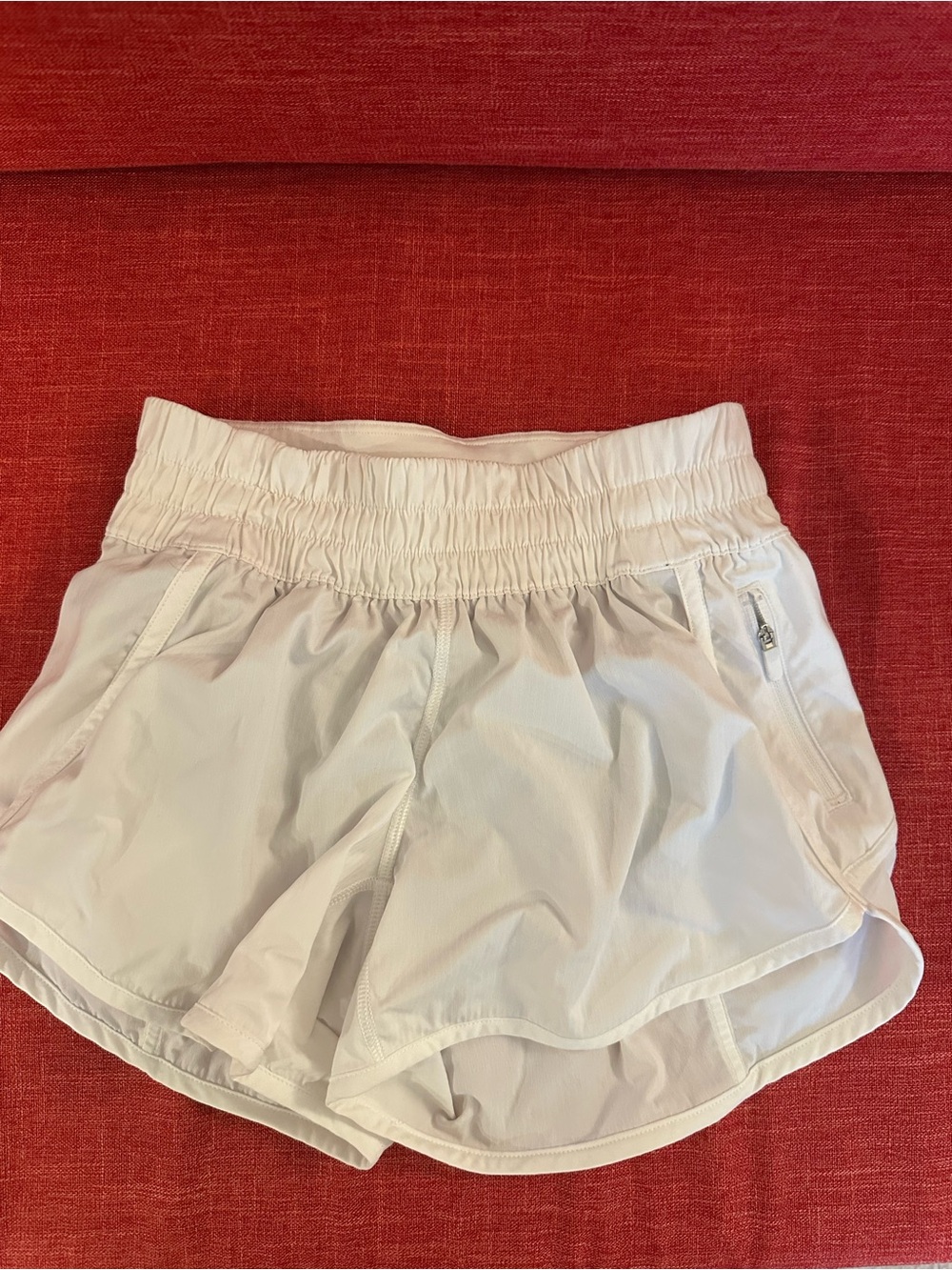 Lululemon White Elastic Waist Active Shorts
